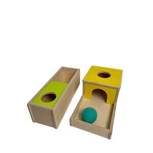 Lovevery Sliding Top Box and Ball Drop Box with Ball Lot